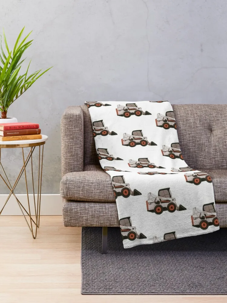 Bobcat Skidsteer Throw Blanket Dorm Room Essentials Summer Blanket Retro Blankets Shaggy Blanket