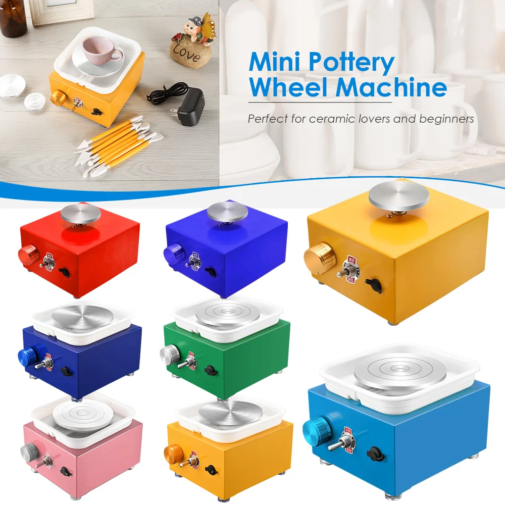 

Mini Electric Pottery Wheel Machine, DIY Ceramics and Pottery Sculpting Plate, Mini Pottery Turntable for Clay and Ceramics Make