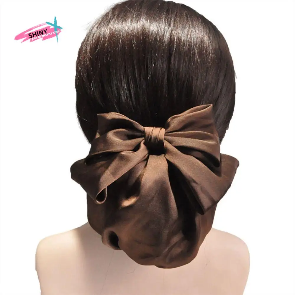 

Sweet Large Bowknot Spring Clip Korean Style Headwear Hair Net Cover Spring Clip Head Flower Bun Snood Girls