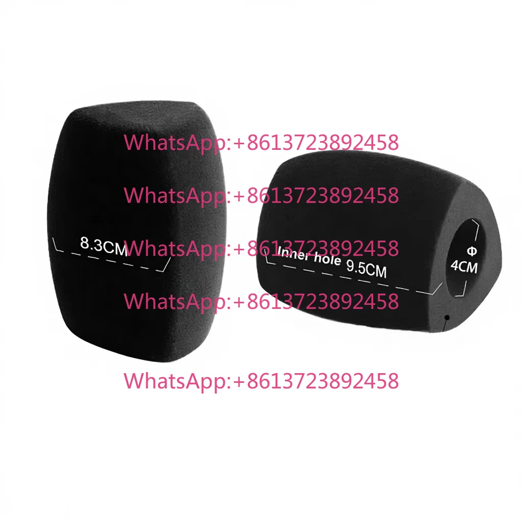 LOGO Print Light-weight Plastic Mic Foam Box Big Wireless Microphone Noise Cancelling Windproof Sponge Cap Vlog Interview Live