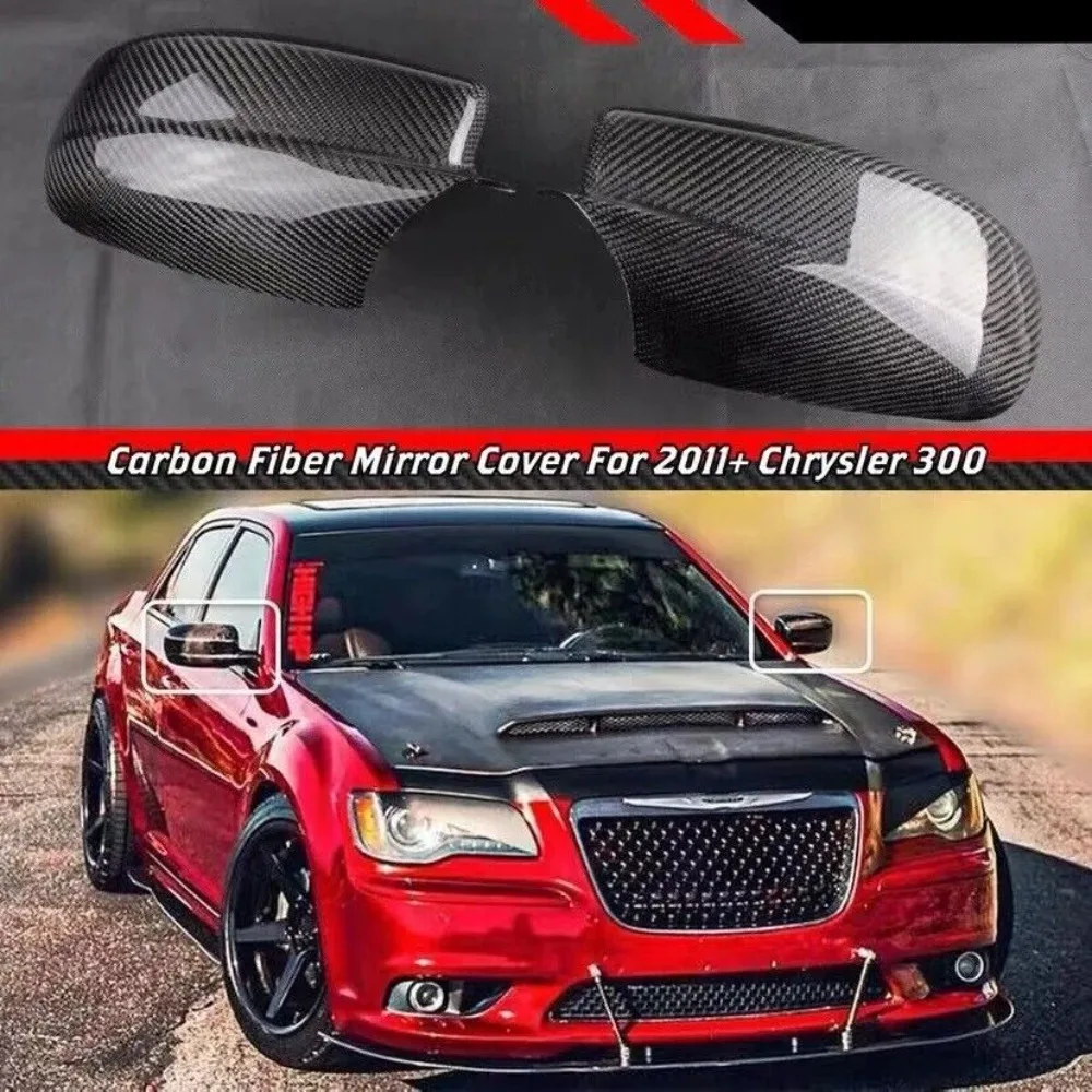 

FOR 2011-2021 CHRYSLER 300 ADD-ON REAL CARBON FIBER SIDE MIRROR COVER CAP OVERLAY United States