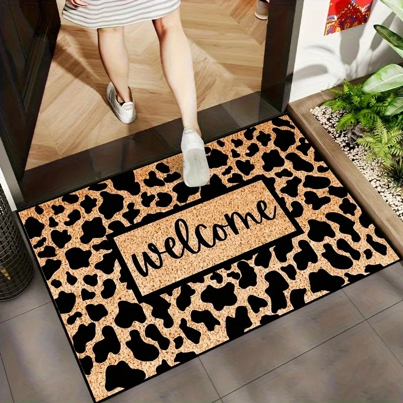 VIKAMA Leopard Print Carpet Premium Doormat Welcome Mat Rug For Bedroom Carpet For Living Room Bathroom Mat Home Dec