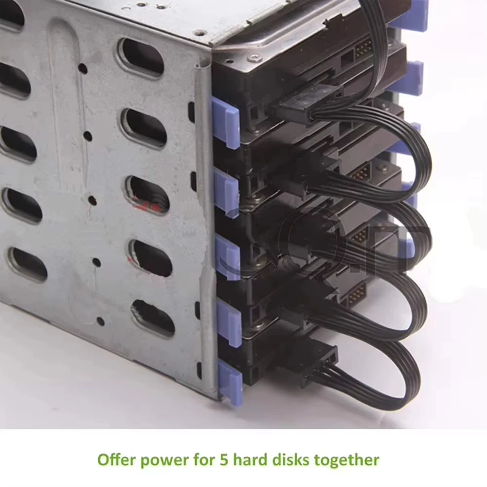 SATA 5 Pin Power Cable: 4 Pin IDE Molex to 1-5 Port 15 Pin SATA Adapter for HDD SSD PC Server DIY