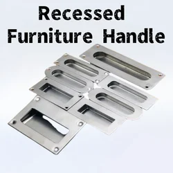 1PCS Stainless Steel Hidden Recessed Furniture Handle Round Square Kitchen Cabinet Drawer Cupboard Pull Door Handles