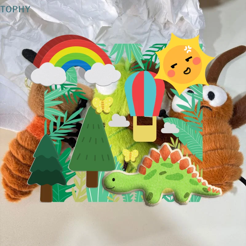 

Cute Cartoon Creative Insect Mosquitoes Caterpillars Cockroaches Plush Keychain Doll Pendant Kawaii Backpack Ornament Decoration