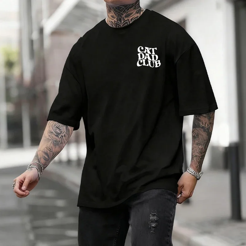 Cat Dad Club Casual T-shirt 2026 Summer Short Sleeve O-neck Top Male Home Outdoor Comofrt Cool Tees Streetwear Men's Clothes