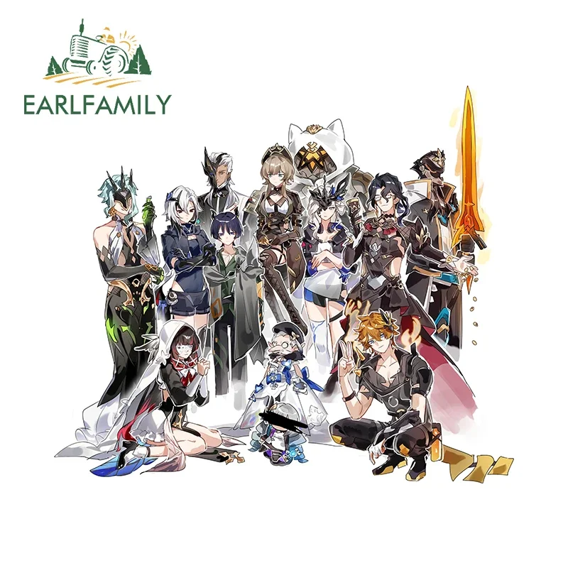 EARLFAMILY 13cm X 11.2cm For Genshin Impact Fatui Character Car Stickers Creative Waterproof Decals Scratch-Proof Car Goods
