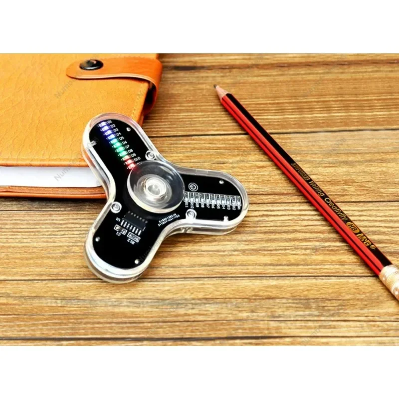 3-Leaf LED Fingertip Spinner DIY Electronic Kit, Soldering Practice STEM Educational Project with Flashing Light & PCB Board - view 3