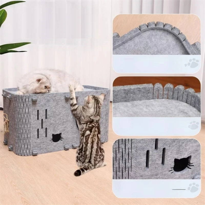 Felted Pet Bed Easy Assembly Machine Washable Foldable Design Comfortable For Year Round Comfortable best sale