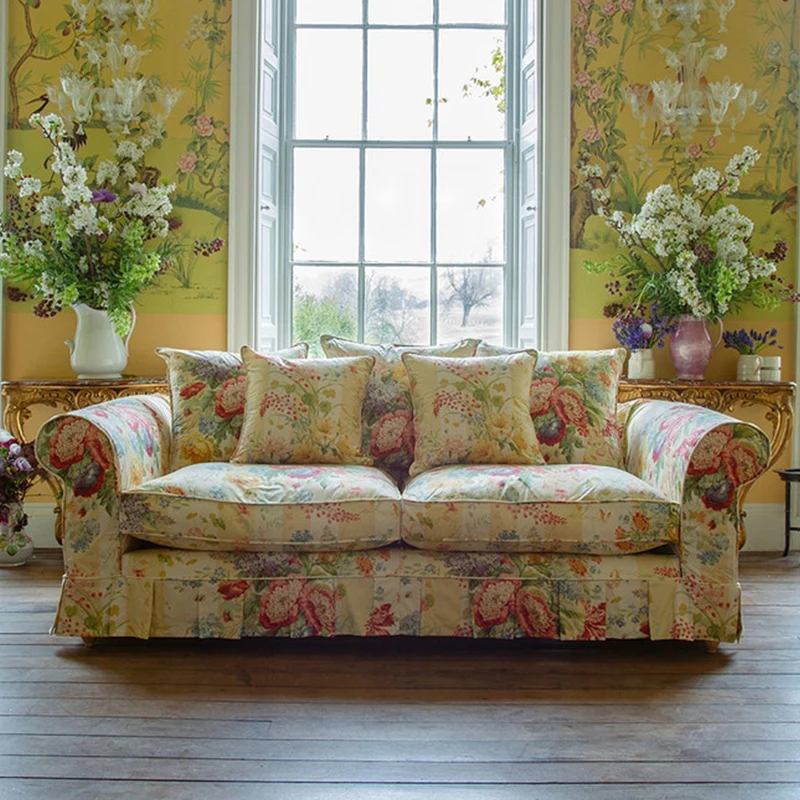 French medieval fabric sofa B & B pastoral floral sofa American country