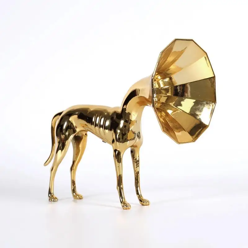 

Creative Golden Horn Dog Ornaments Modern Luxury Abstract Animal Statue Electroplating Metal Art Decoration Home Decoration