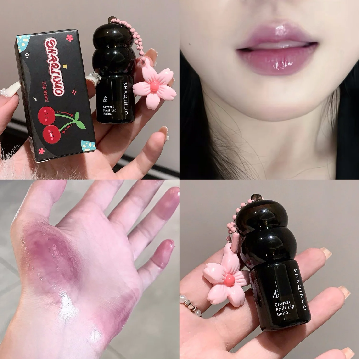 Donkerkersenfruit Lippenbalsem Hydrateert Paarsroze Getinte Lippenstift Langdurige Voedende Lippenpomade Transparante Lipverzorging