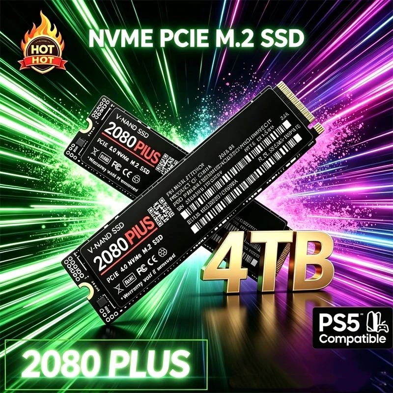 Internal M.2 2280 NVMe SSD 2080 PLUS PCIe4.0 X4 TLC 3D NAND 500‑4TB Solid State Storage for PS5 Gaming PC Desktop