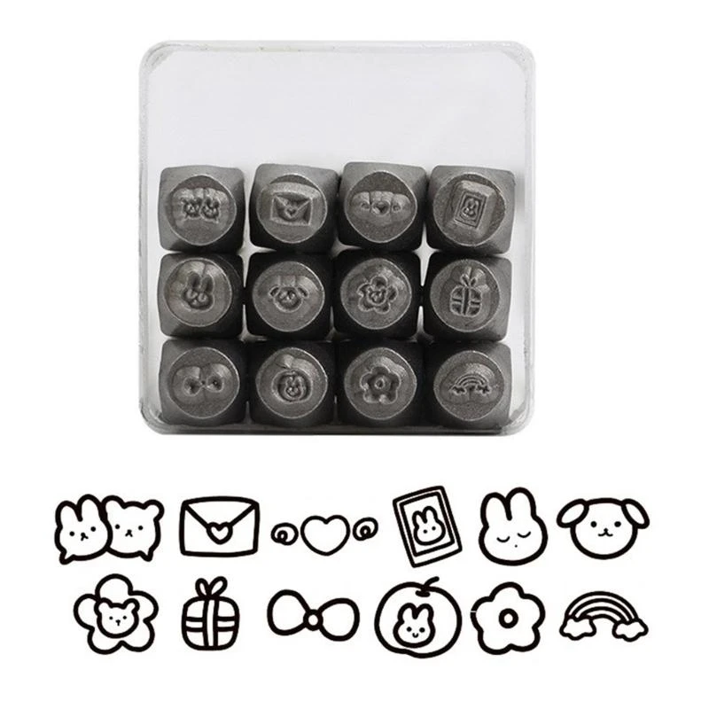 12 Pack Metal Jewelry Carving Tool Jewelry Chisels Set Professional Metal Stamping Tool Steel Texture for Pattern Making