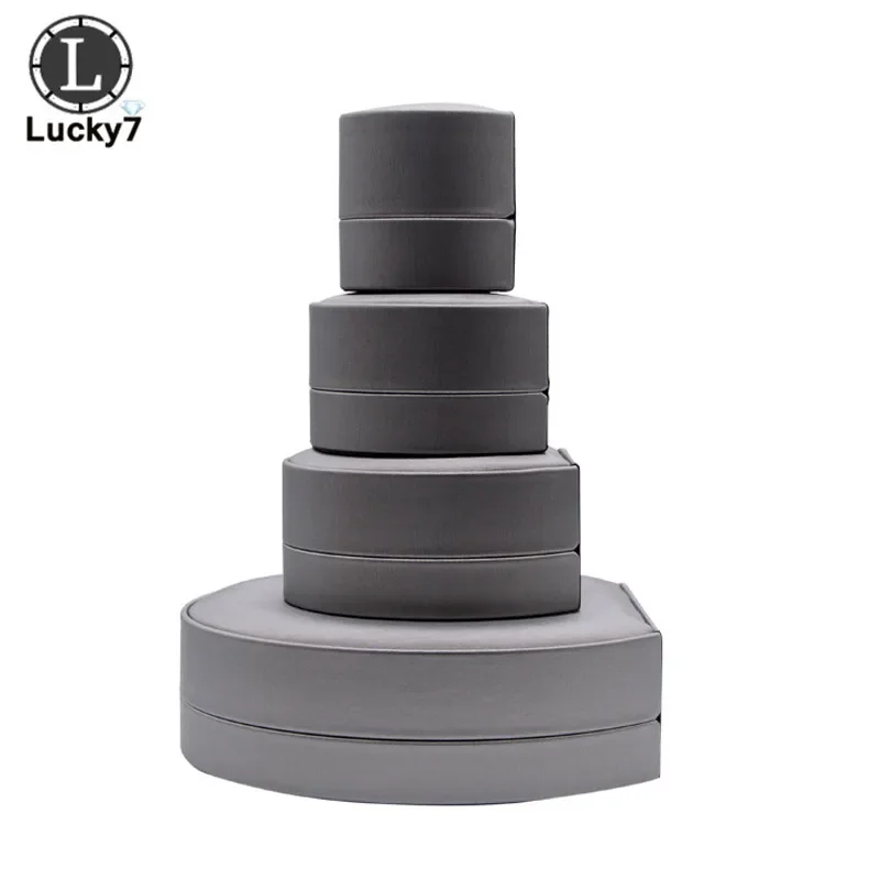 Jewelry Box Semicircular Ring Box Pendant Box Brushed Pu Leather Bracelet Necklace Box For Ring Display Jewelry Case Ring Holder