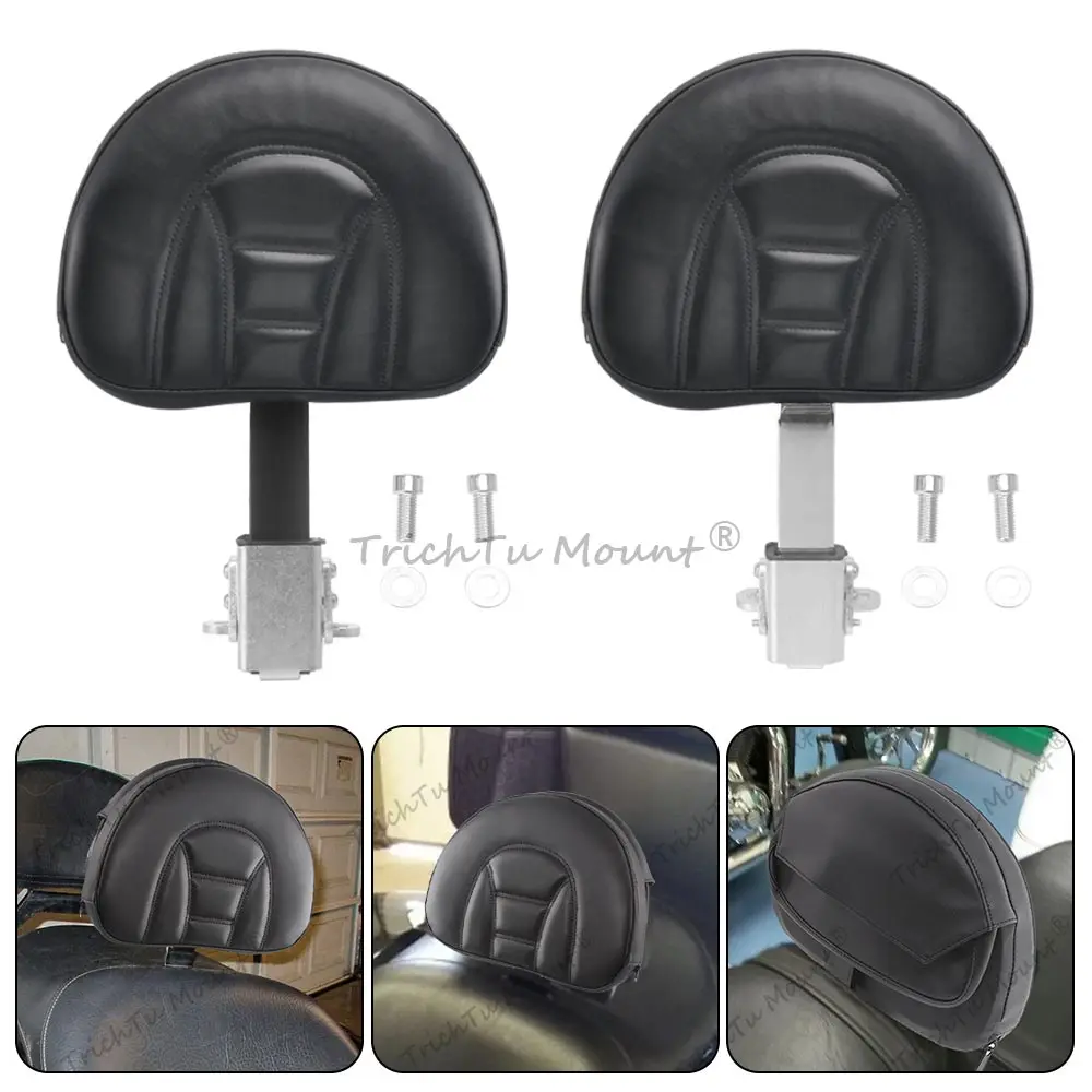 1set Adjustable Rider Backrest With Mounting Kit Sissy Bar Compatible with Victory 2012-2017 PU Leather Motorcycle Seat Backrest