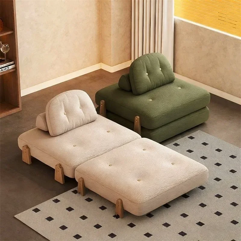 Tofu block fabric sofa small apartment living room leisure reclining chair retractable tatami sofa
