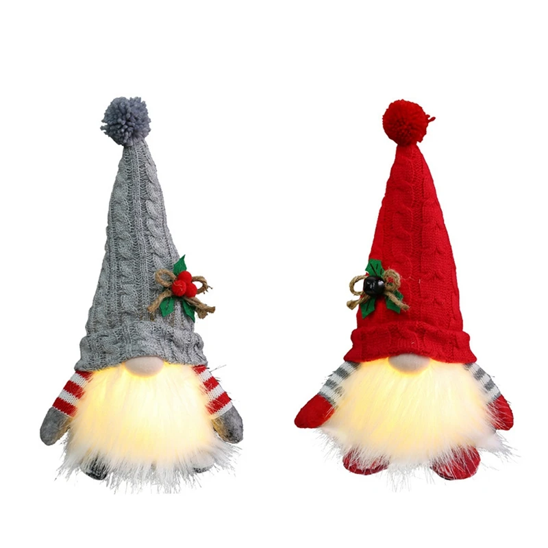 Gnome Doll With LED Light Merry Christmas Decor For Home Christmas Ornament Xmas Navidad Natal Gifts New Year