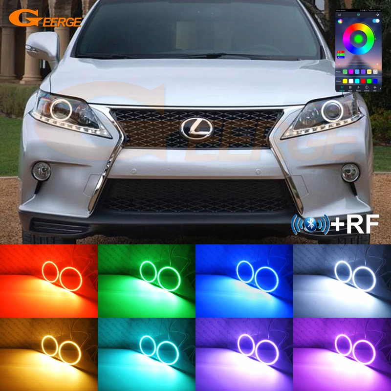 For Lexus RX RX350 RX450H RX270 2013 2014 2015 Day Light Bluetooth App Multi-Color Ultra Bright RGB LED Angel Eyes Halo Rings
