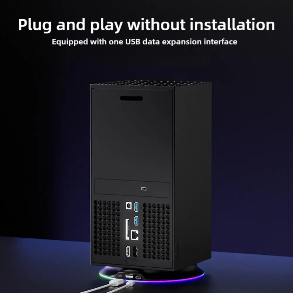 حامل تبديد الحرارة لجهاز Xbox Series X حامل عمودي مع أضواء LED RGB لوحدات التحكم Xbox-X ملحقات قاعدة غير قابلة للانزلاق