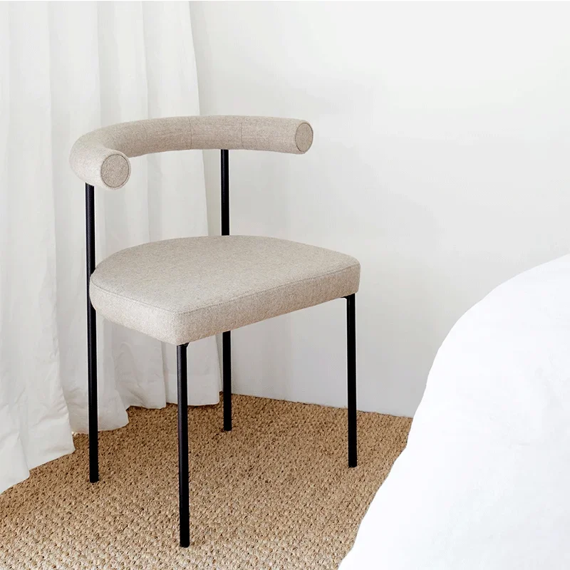 Nordic Creative Iron Dining Chair Internet Famous Backrest Chair Cafe Lounge Home Study Desk Comfortable Leisure Stool​