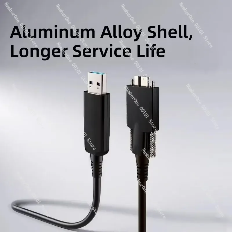 High Speed USB 3.0 Active Optical Cable AOC Type A to Micro B Rotating Connector Flexible Data Cord for Industrial Machine
