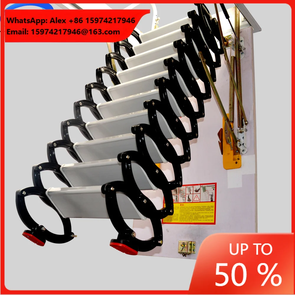 Deluxe Interior Folding Attic Stairs With Handrail