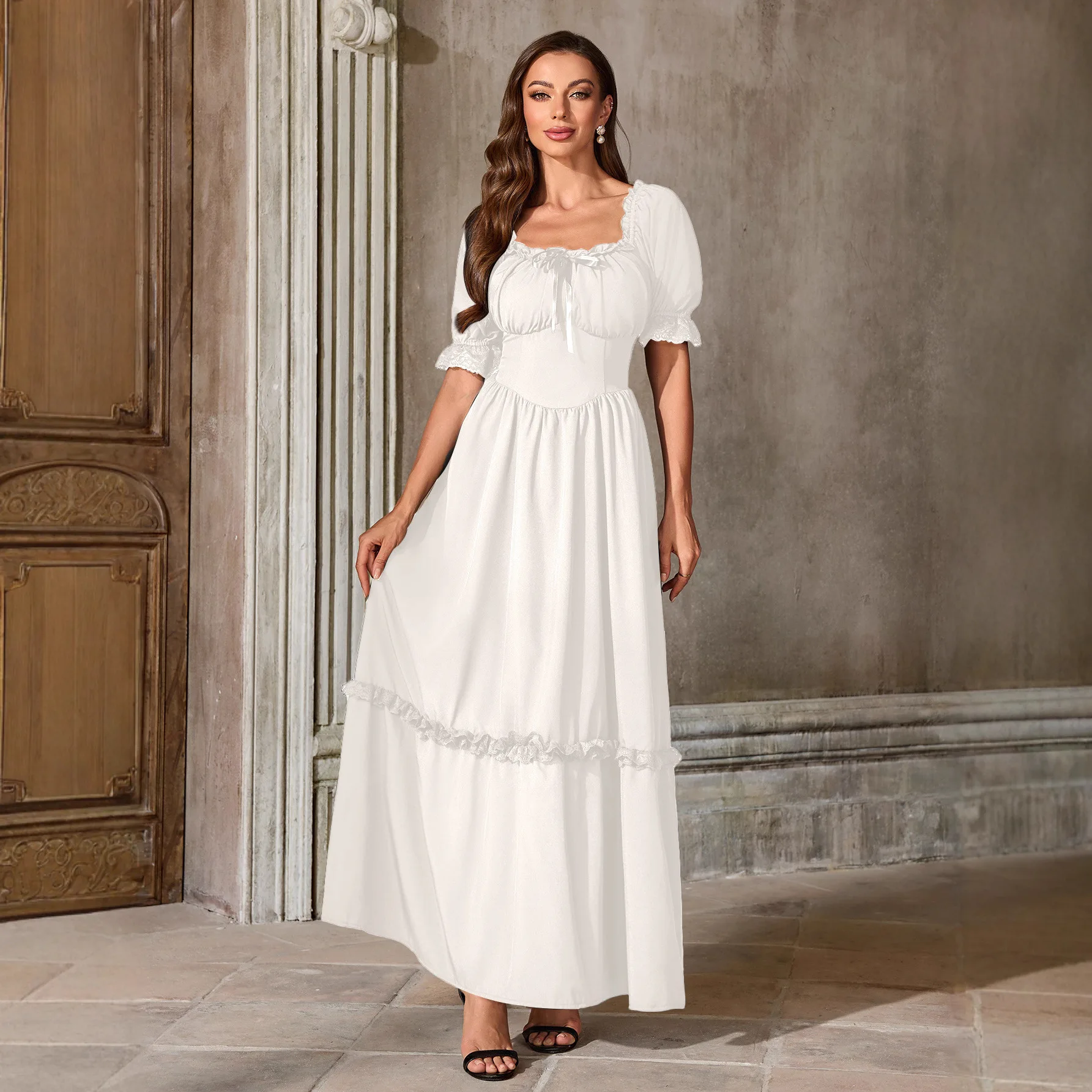 

Medieval Halloween Cosplay Revival Dress Halloween Waist-Slimming Long Dress