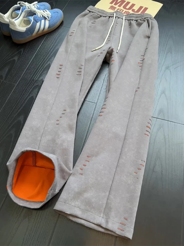 

Мужские прямые брюки Cleanfit American Waed, повседневные спортивные брюки с цветовыми вставками, осенние длинные брюки, молодежный модный тренд, бренд