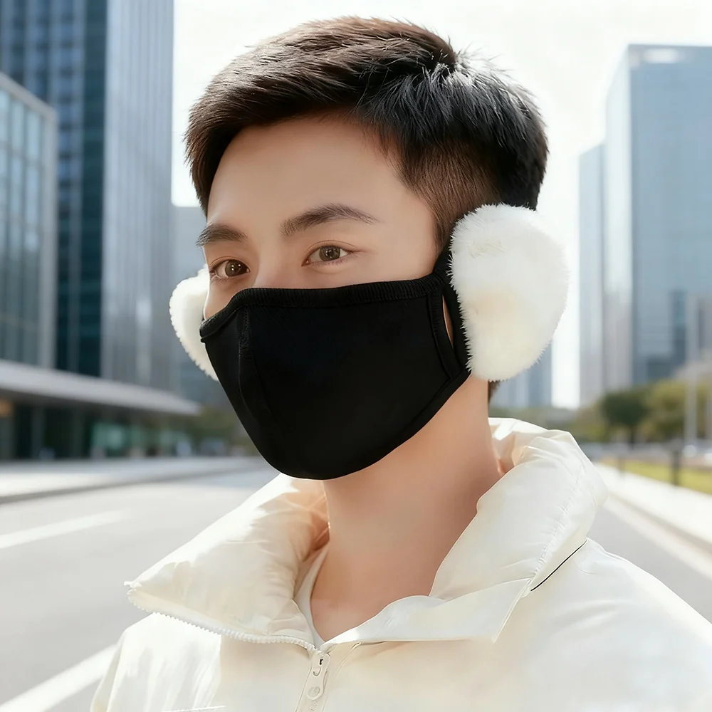 قناع شتوي نسائي مقاوم للرياح، قناع وجه مبطن بالصوف الحراري مع حماية للأذن، غطاء وجه دافئ للطقس البارد، إكسسوارات شتوية #2