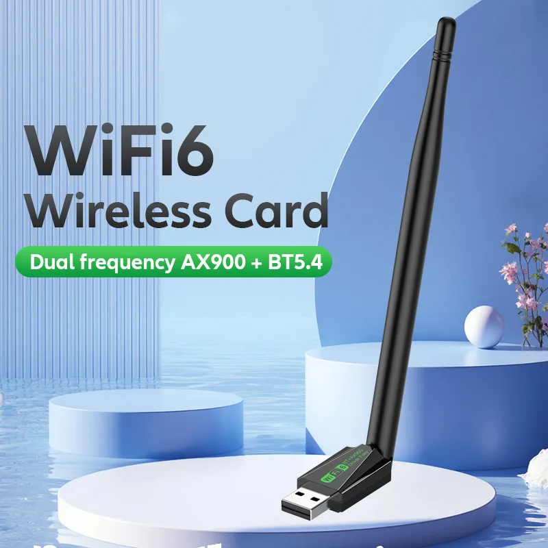WiFi 6 900Mbps Bluetooth 5.4+ WiFi Adaptador de tarjeta de red inalámbrica USB (2,4G + 5GHz) Receptor Wi-Fi de doble banda para PC/portátil Win10/11