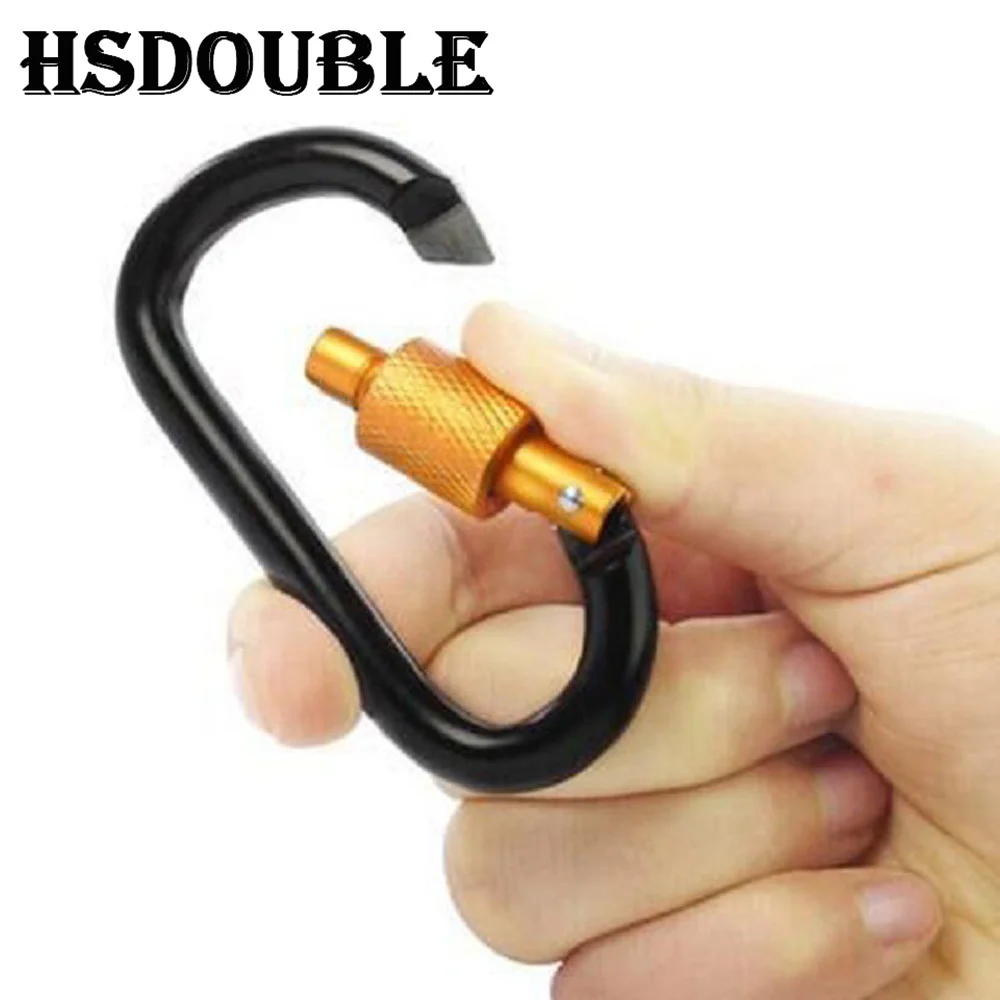 1Pcs Aluminum Carabiner D-Ring Key Chain Clip Snap Hook Karabiner Camping Keyring 8 Colors