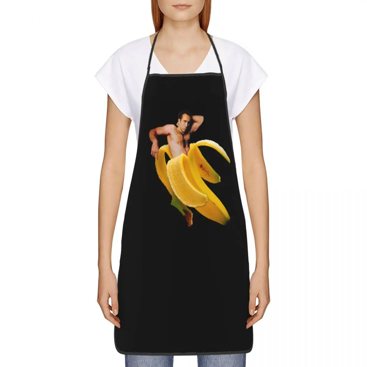 Nicolas Cage In A Banana Funny Aprons Women Men Funny Meme Adult Unisex Kitchen Chef Bib Tablier Cuisine Cooking Baking Painting