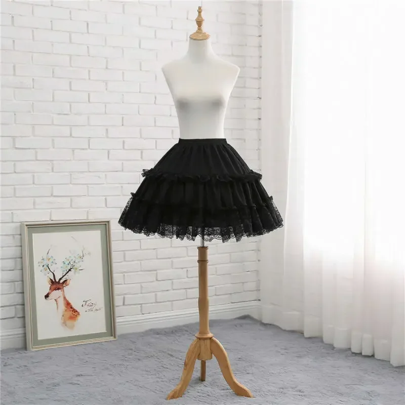 Girls Chiffon Petticoat A-line Skirt Bustle Adjustable Pannier Crinoline