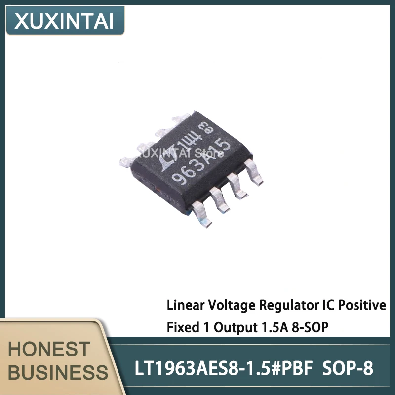 

5Pcs/Lot New Original LT1963AES8-1.5#PBF LT1963AES8-1.5 Linear Voltage Regulator IC Positive Fixed 1 Output 1.5A 8-SO