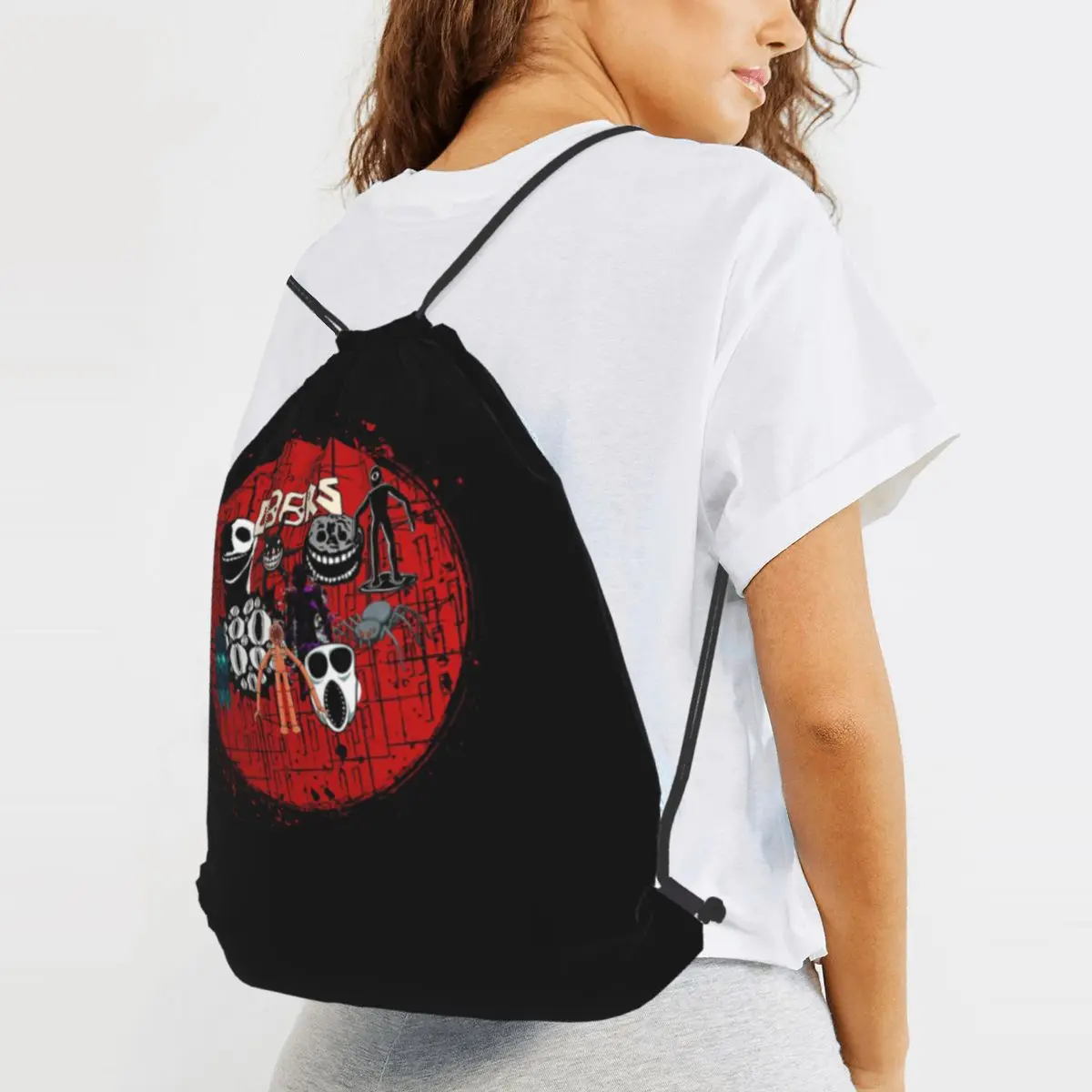 Original Doors Entities Red Room Backpacks Casual Drawstring Bundle Pocket Sports Bag Book Bags for Man Woman Students