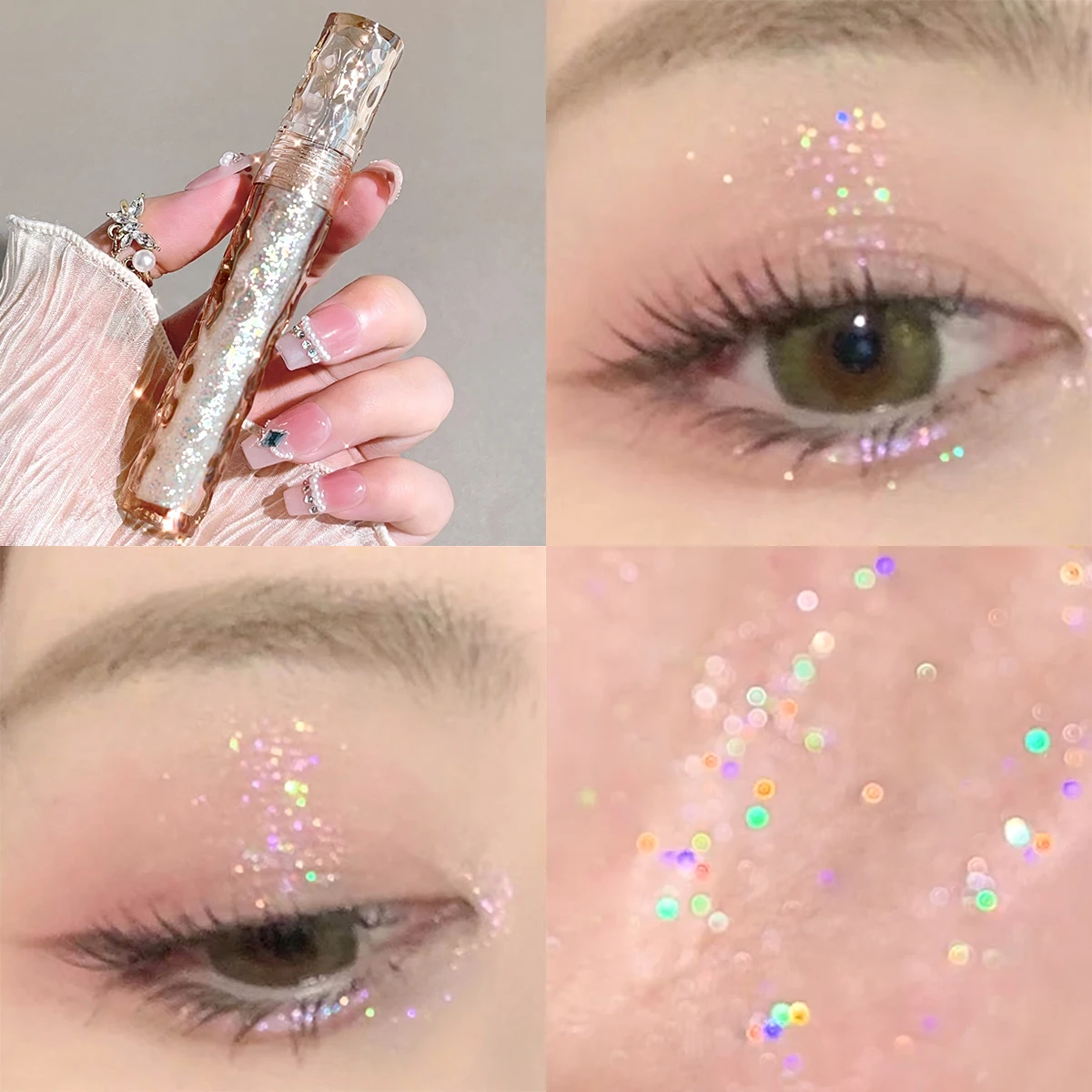 Flowing light, sparkling liquid eye shadow, pearlescent, broken diamond, high-light lying silkworm monochrome eye shadow liquid