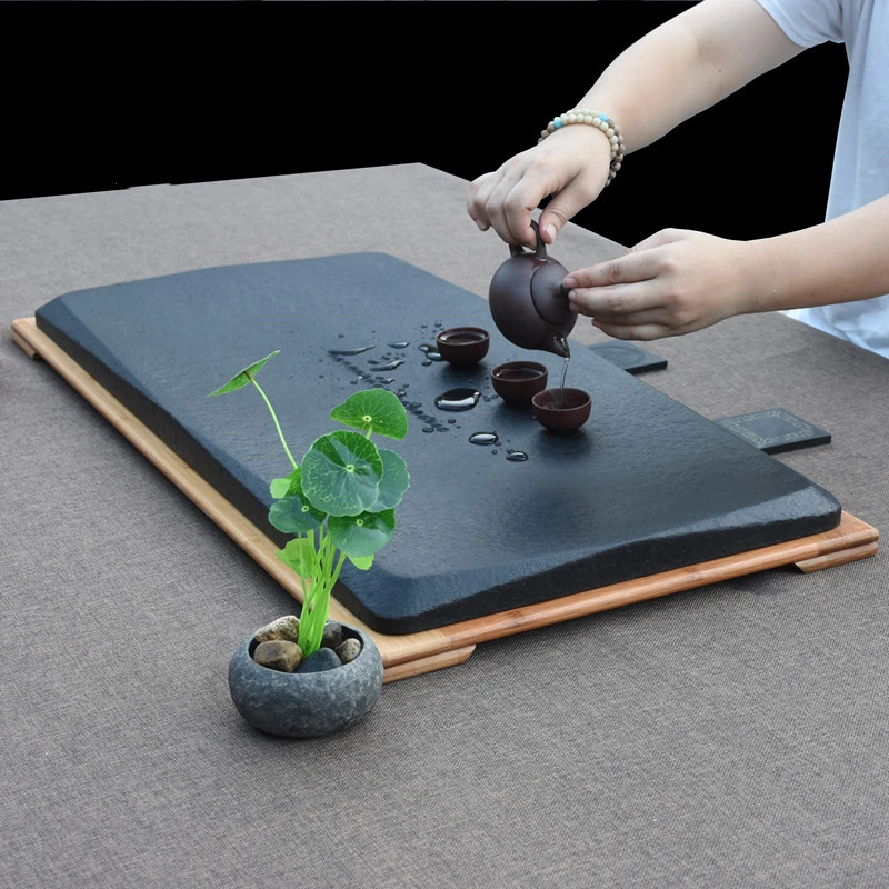 ^Black Hospitality Tea Tray Living Room Stone Decorative Luxury Accessories Office Tea Tray Hospitality Bandejas Home Products