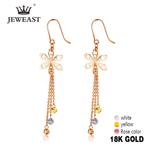 18K Pure Gold Earring Real AU 750 Solid Gold Earrings Nice Elegant Tassel Upscale Trendy Classic Party Jewelry Hot Sell New 2023