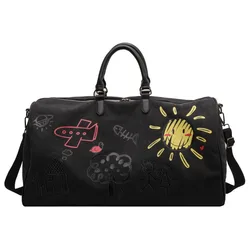 Grote Capaciteit Reistas Vrouwen Duffel Handbagage Tas Graffiti Persoonlijkheid Weekend Draagtassen Voor Gym Fitness