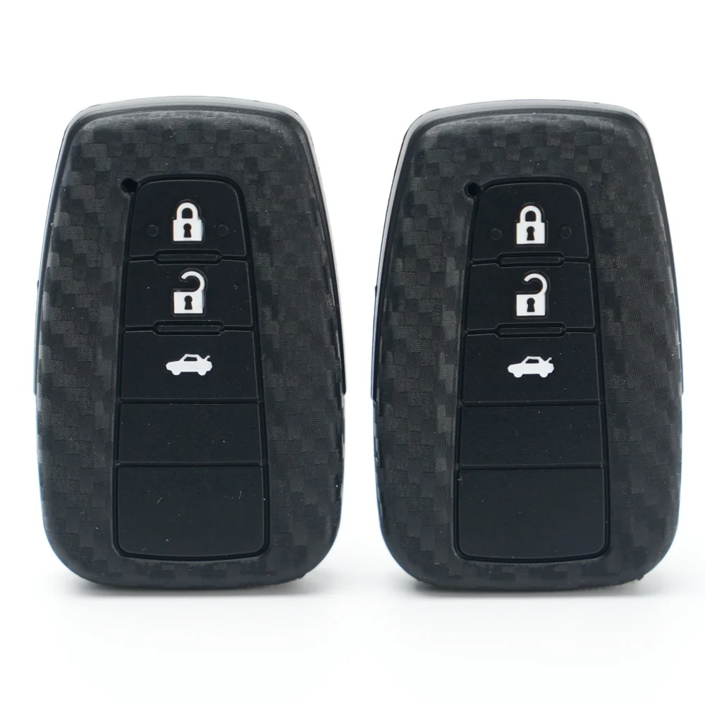 2 3 Button Silicone Car Key Case Cover for Toyota CHR Camry Corolla RAV4 Highlander C-HR Prius Land Cruiser Prado Accessories