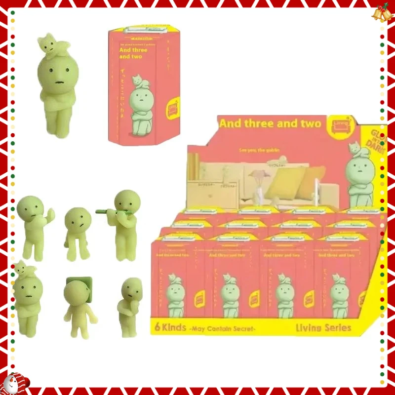 

Living Series 2025л Caja ciega Hippers Recorative Mini figura muñeca verde regalo Navidad Linda muñeca decorativa noctilucente
