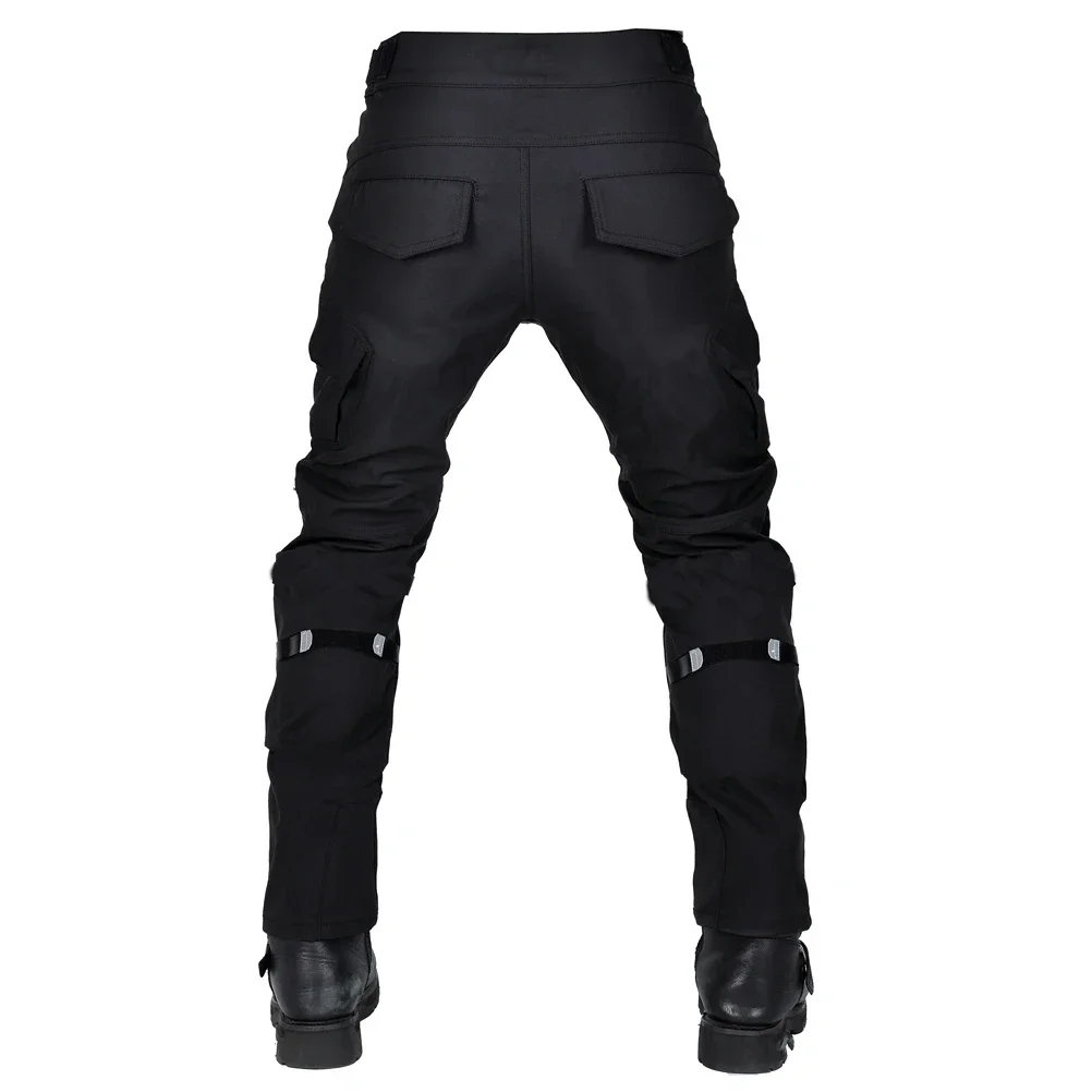 Upgrade Men Motorcycle Riding Pants Waterproof Windproof Reflective Motocross Racing Trousers with 4 X CE Armor Knee Hip Pads