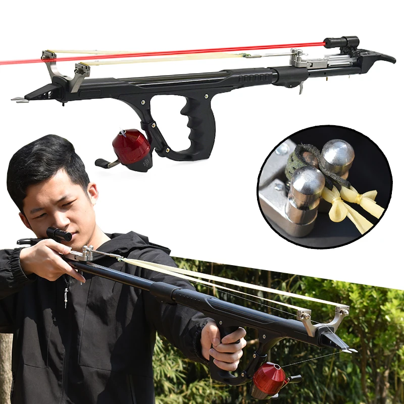 

Outdoor Hunting Large Slingshot Great Power Shooting Slingshot Laser Hunting Catapult Retractable Rubber Band Catapult