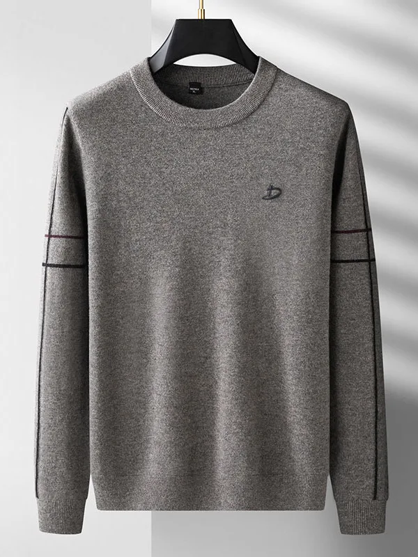 

Men's Winter Large Size Knitted Wool Sweater 00 Pure Wool round Ne Extra Thi Warm Loose Fit Comfortable Casual Sle