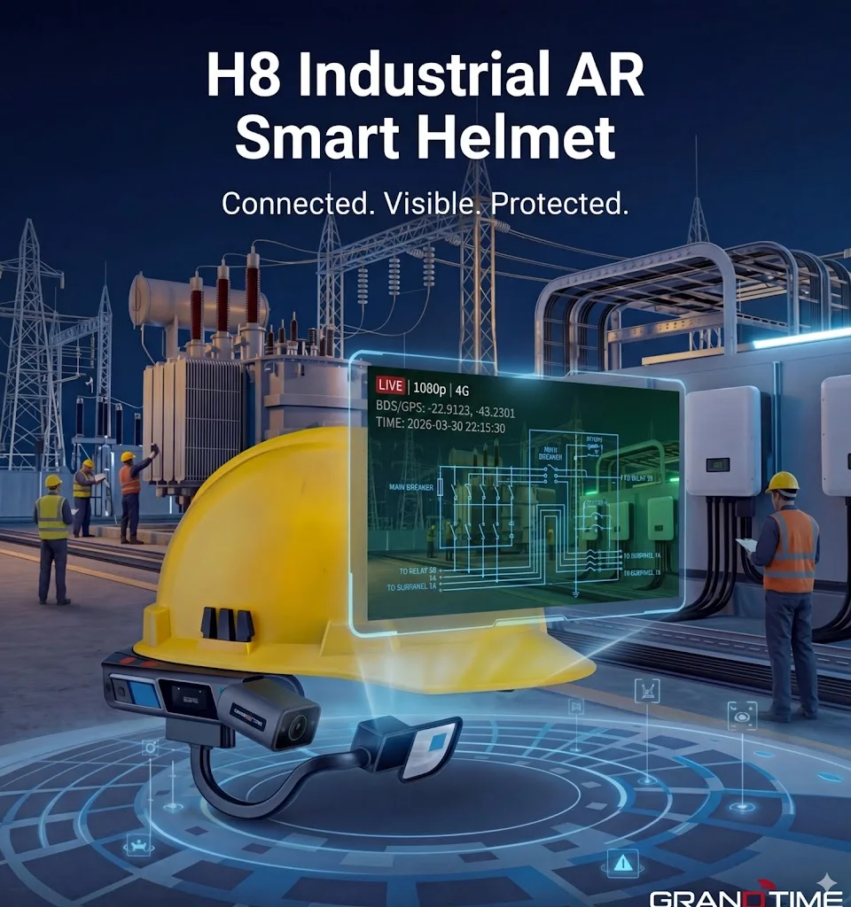 Smart Construction Terminal IoT Safety Helmet with Camera 4g 5g Cloud Service Big Data Platform AI Hard Hat with Display