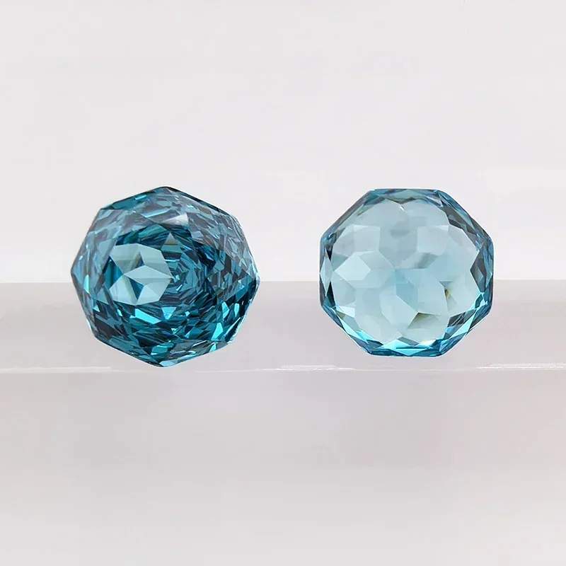 Cubic Zirconia Special Rose Cut Sea Blue Color Gemstone Bead Wholesale and retail for Diy Advanced Jewelry Rings Earrings Making