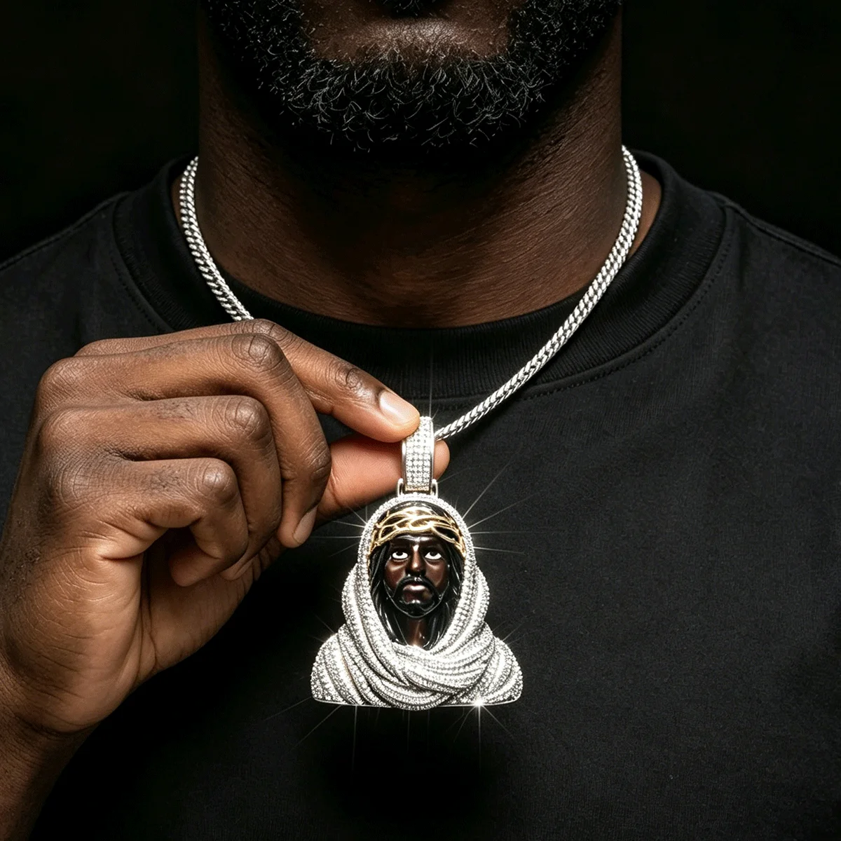 Hip Hop Jewelry Jesus Pendant with Diamonds Men's Christmas Gift Copper Zircon Brass 18k Plated 5A CZ Covered with Diamonds