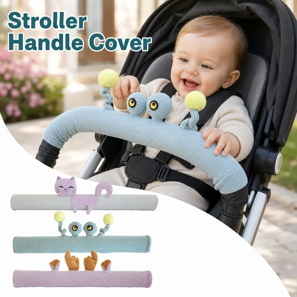 Cute and Creative Stroller Handlebar Covers Washable Pram Protector Sleeve Replacement Covers, Baby Carriage Accessories