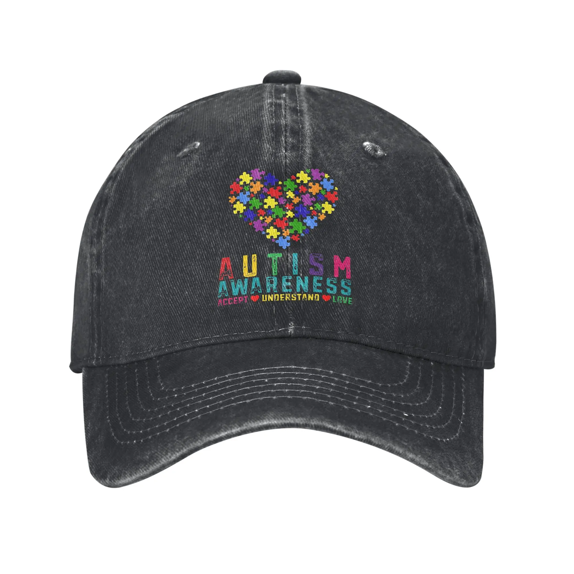 Men Women Autism Awareness Respect Love Support  Caps Headwear Baseball Cap Vintage  Snapback Hat Adjustable